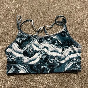 Gaiam Sports Bra size small, blue/green/white